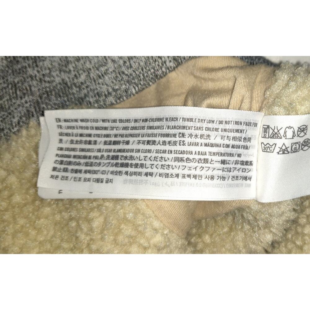 Hollister Sherpa Sweater Gray Hoodie Jacket ADULT L Skater Grunge Unisex - Picture 9 of 16